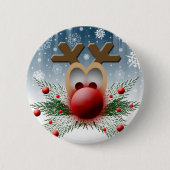So leuchtet es Reindeer Xmas Weihnachtsfeiern Button (Vorderseite)