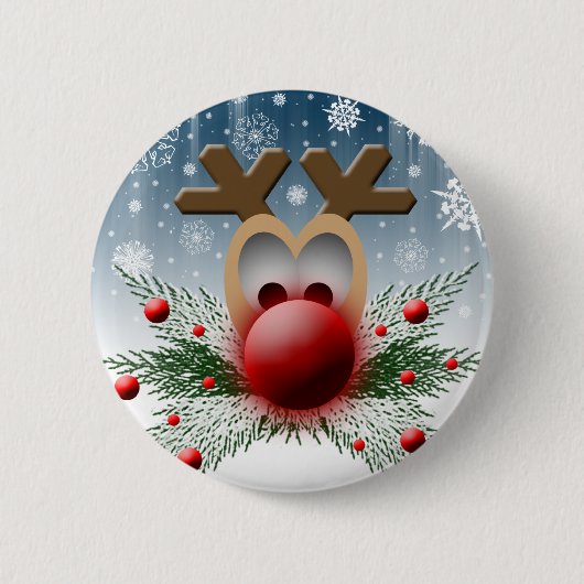 So leuchtet es Reindeer Xmas Weihnachtsfeiern Button (Vorderseite)