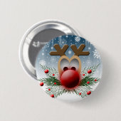 So leuchtet es Reindeer Xmas Weihnachtsfeiern Button (Vorne & Hinten)