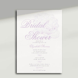 So Lilac Peony Calligraphy Elegantes Brautparty Einladung