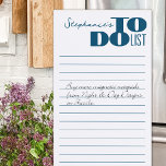 So listen Sie blaue Typografie mit magnetischem No Magnetischer Notizblock<br><div class="desc">Personalisierte Magnetnotizen | Sie werden diese personalisierte "To Do"-Liste für Ihren Kühlschrank Liebe geben. Das schlichte blaue Typografie-Design ist einfach,  aber sehr auffällig. Das Notizblock ist für eine einfache Bedienung ausgekleidet. Fügen Sie einen Namen hinzu,  um es zu Ihrem eigenen zu machen. Diese Notizblöcke machen großartige Füllungen.</div>
