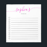 So listen Sie das Skript mit hellrosa Notepad auf Notizblock<br><div class="desc">Einfache Liste mit Ihrem Namen und chic Skript.</div>