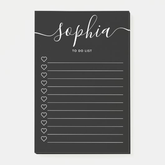 So listen Sie die schwarzen Anmerkungen zu Skripts Post-it Klebezettel (Vorderseite)