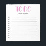 So listen Sie fett gedrucktes Skript mit rosa Note Notizblock<br><div class="desc">Einfache Liste mit Ihrem Namen und fett formatierten Skript.</div>