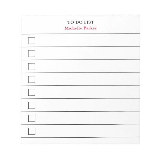 SO LISTEN SIE Minimalistische, moderne Karo-Kästch Notizblock (Vorderseite)