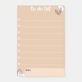 So listen Sie mit Blumendesign-Stil auf Post-it Klebezettel