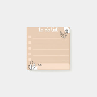 So listen Sie mit Blumendesign-Stil auf Post-it Klebezettel
