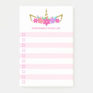 So listen Sie Personalisiert Unicoron-Blume auf Post-it Klebezettel