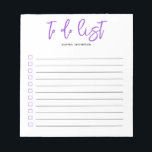 So listen Sie Skript Lila Notepad auf Notizblock<br><div class="desc">Einfache Liste mit Namen und Pinselskript.</div>
