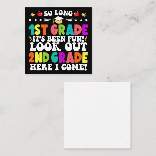 So Long 1st Grad It's Been Fun Look Out 2 Begleitkarte (Vorne/Hinten)