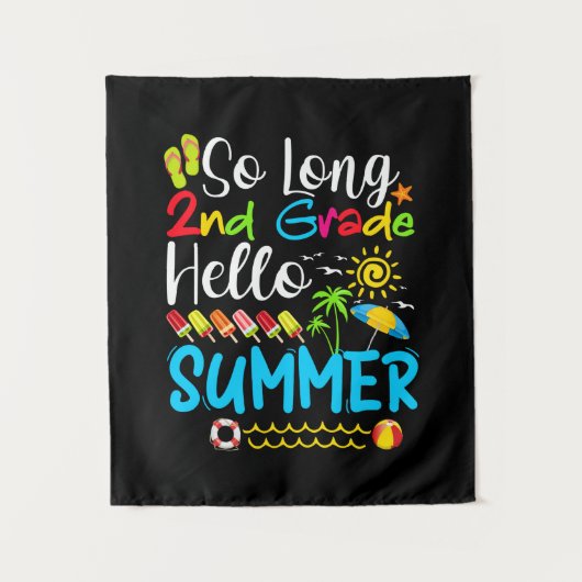 So Long 2nd Grade Hello Summer Last Day Of School. Wandteppich (Vorderseite)