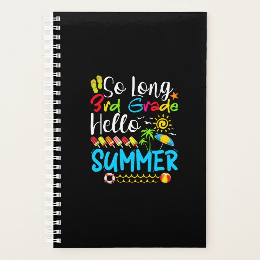 So Long 3rd Grade Hello Summer Last Day Of School. Planer (Vorderseite)