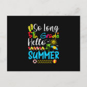 So Long 5th Grade Hello Summer Last Day Of School. Ankündigungspostkarte (Vorderseite)