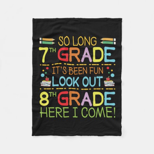 So Long 7th Grade - Achten Sie auf 8. Klasse ! Fleecedecke (Vorderseite)