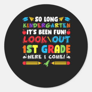 So Long Kindergarten 1. Klasse Runder Aufkleber