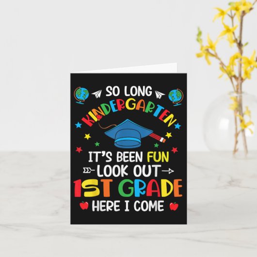 So Long Kindergarten Abschluss 1. Klasse Kinder Ju Karte (Gelbe Blume)