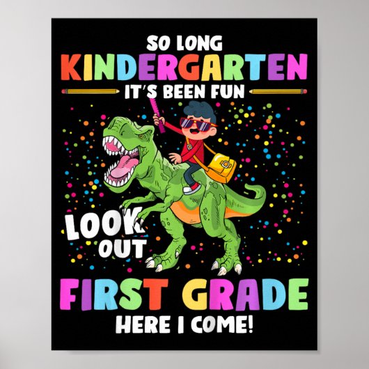 So Long Kindergarten Abschluss Cl 2023 Dinosaur K Poster (Vorne)