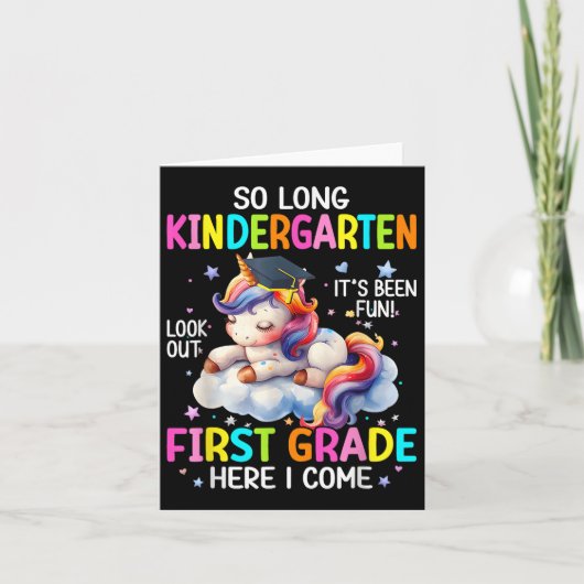 So Long Kindergarten Abschluss Cl 2025 Unicorn Ki Karte (Vorderseite)