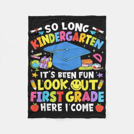 So Long Kindergarten Abschluss Erste Klasse hier I Fleecedecke (Vorderseite)