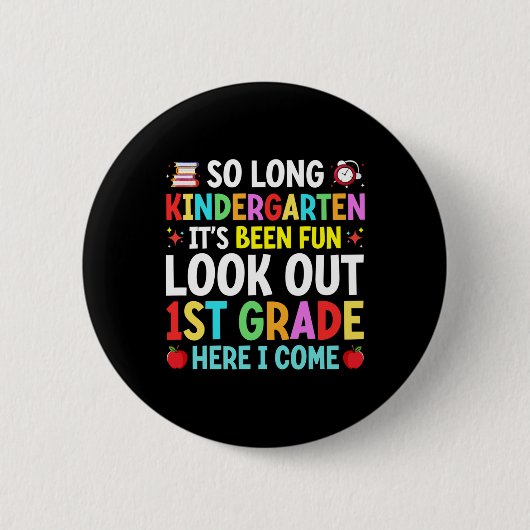 So Long Kindergarten Abschluss Graduate Teacher K Button (Vorderseite)