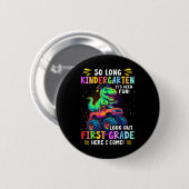 So Long Kindergarten Abschluss Monster Truck Dino Button (Vorne & Hinten)