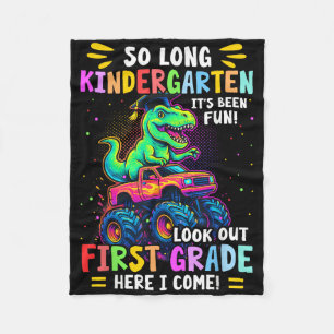 So Long Kindergarten Abschluss Monster Truck Dino Fleecedecke