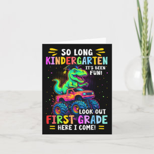 So Long Kindergarten Abschluss Monster Truck Dino Karte