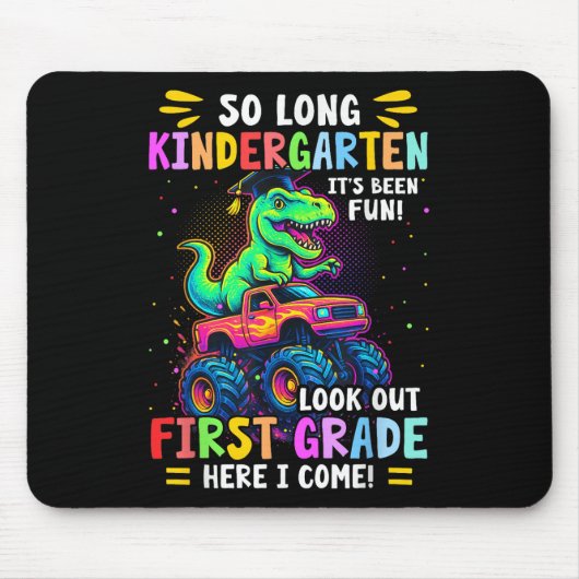 So Long Kindergarten Abschluss Monster Truck Dino Mousepad (Vorne)