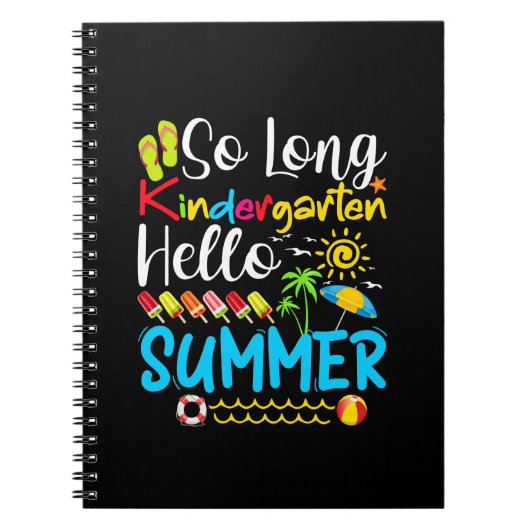 So Long Kindergarten Grad Hallo Sommer Notizblock (Vorderseite)