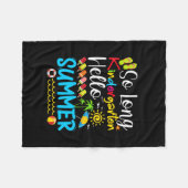 So Long Kindergarten Grade Hello Summer Fleecedecke (Vorderseite (Horizontal))
