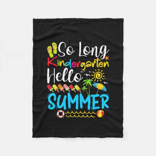 So Long Kindergarten Grade Hello Summer Fleecedecke (Vorderseite)