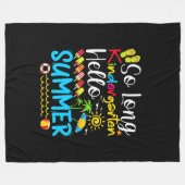 So Long Kindergarten Grade Hello Summer Fleecedecke (Vorderseite (Horizontal))