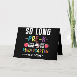So Long Pre-K Kindergarten, jetzt komme ich Vorkin Karte