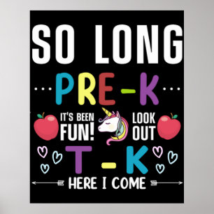 So Long Pre-K T-K ich komme Pre-k Poster