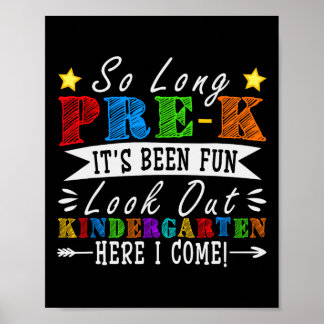 So Long Pre-k Vorschulabschluss Kindergarten Er Poster