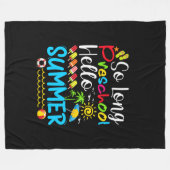 So Long Preschool Hello Summer Last Day Of School. Fleecedecke (Vorderseite (Horizontal))