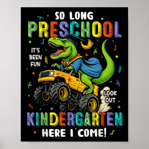 So Long Vorschulabschluss Cl 2025 Dinosaurier Kind Poster