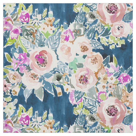 SO LUSCIOUS bunte Marine Boho Blumenmuster Stoff (Muster)