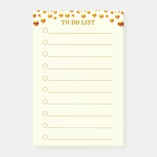 So machen Sie List & Golden Confetti auf Elfenbein Post-it Klebezettel (Vorderseite)