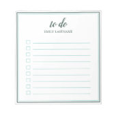 So machen Sie mit Border Aquamarin Aqua Notepad Pe Notizblock (Vorderseite)