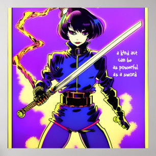 So mächtig wie ein Schwert. Bearbeitbarer Text. Poster