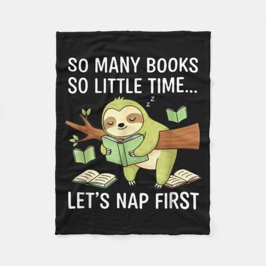 So Many Books Little Time Nap First Sloth  Fleecedecke (Vorderseite)