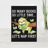So Many Books Little Time Nap First Sloth  Karte (Vorderseite)