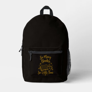 So Many Books So Little Time Reader Gift Bedruckter Rucksack