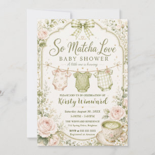 So Matcha Love Baby Shower Einladung