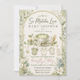 So Matcha Love Babyparty Einladung