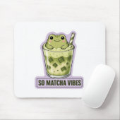 So Matcha Vibes Cute Kawaii Frosch Meme Mousepad (Mit Mouse)