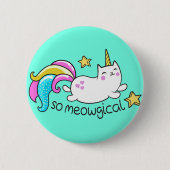 So Meowgical Niedlich Unicorn Kitty Glitzer Glitze Button (Vorderseite)