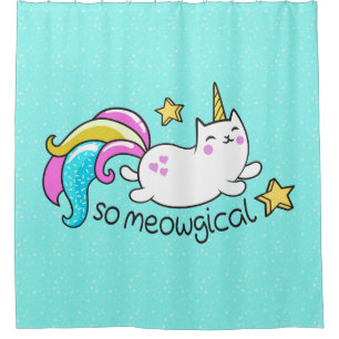 So Meowgical niedliche Unicorn Duschvorhang
