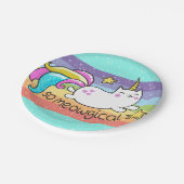 So Meowgical niedliche Unicorn Pappteller (Schrägansicht)